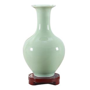 景德镇陶瓷富贵竹花瓶摆件中式客厅装饰品青瓷博古架插花花瓶陶瓷