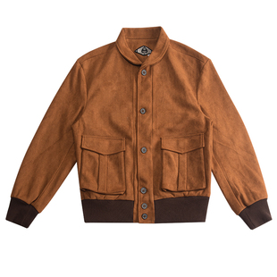 SOARIN美式复古麂皮外套男 阿美咔叽硬汉休闲宽松麂皮绒短款夹克