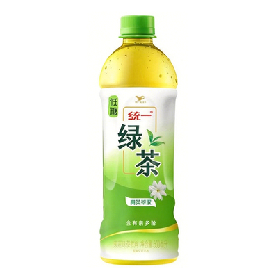 统一绿茶茉莉味茶饮料低糖真茶萃取含有茶多酚500ml*15瓶整箱装