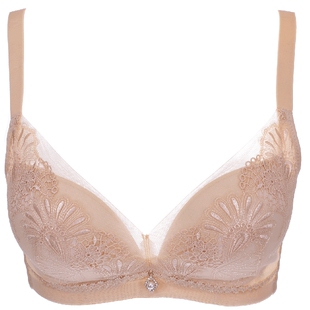 依曼丽内衣小胸聚拢调整型收副乳 红色本命年胸罩无钢圈大码文胸