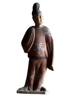 仿古彩绘陶俑摆件古董收藏