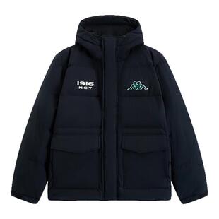 Kappa卡帕背靠背运动羽绒服短款男女连帽2026年新款冬季保暖外套