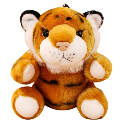 仿真老虎公仔毛绒玩具白虎可活动关节玩偶挂件小老虎挂件生日礼物