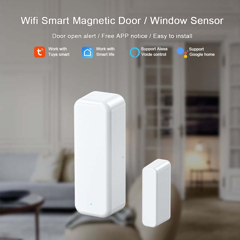 涂鸦智能wifi门磁报警器传感器磁WIFI报警器智能可门窗门联动WIFI