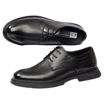 卓诗尼男鞋秋季新款商务正装休闲鞋子透气增高皮鞋男士德比鞋