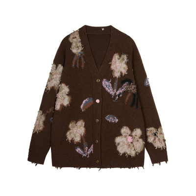 【ESG环保】JNBY/江南布衣春秋针织开衫女钩花毛衣宽松5O9315390