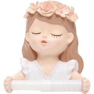 仙女卫生间纸巾盒厕所厕纸架可爱壁挂式抽纸盒置物架卷纸筒免打孔