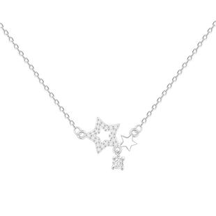 999纯银镶钻五角星项链女轻奢高级感气质锁骨链2025新款爆款颈链