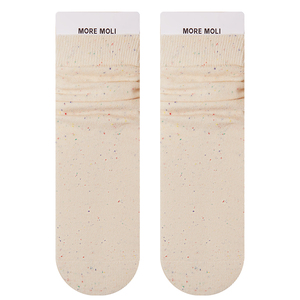 灰色纯棉袜子女中筒袜春秋款卡通点子纱诸暨无骨袜堆堆袜秋冬长袜