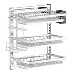 壁挂式不锈钢碗架厨房置物架免打孔碗筷盘子碗碟沥水架墙上多功能