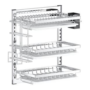 壁挂式不锈钢碗架厨房置物架免打孔碗筷盘子碗碟沥水架墙上多功能