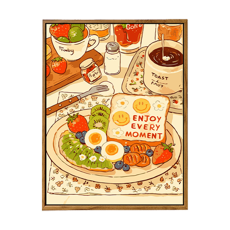 宫崎骏美食DIY数字油画餐厅装饰