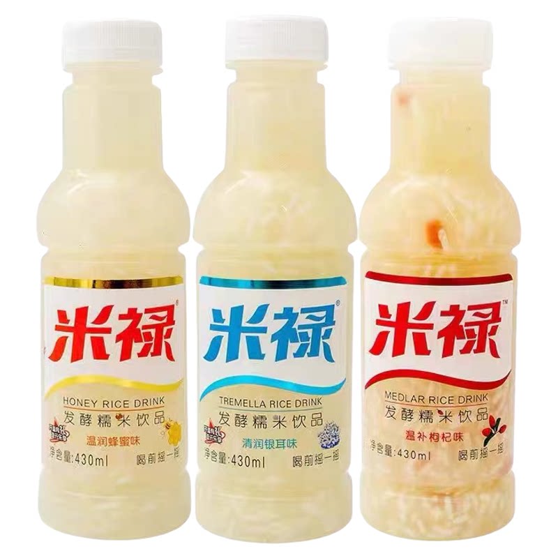 发酵型糯米饮品米禄蜂蜜米露银耳枸杞米露饮品430*12瓶 多地包邮
