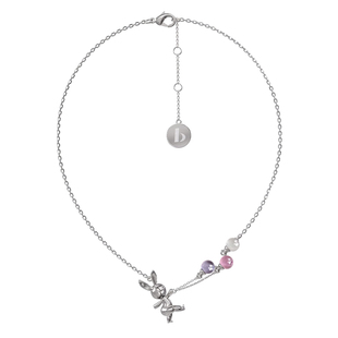 BOONEE彩珠气球兔子情侣项链小众设计高级感毛衣锁骨链女2025新款