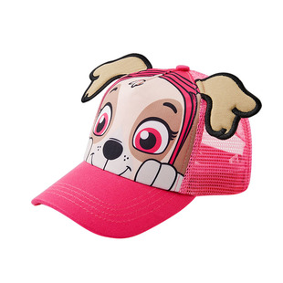 汪汪队女童帽子夏季网眼帽女孩遮阳卡通鸭舌帽宝宝网眼棒球帽可爱
