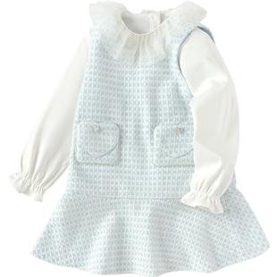 巴拉巴拉女童小香风套装小童宝宝裙子外套秋冬款童装儿童连衣裙潮