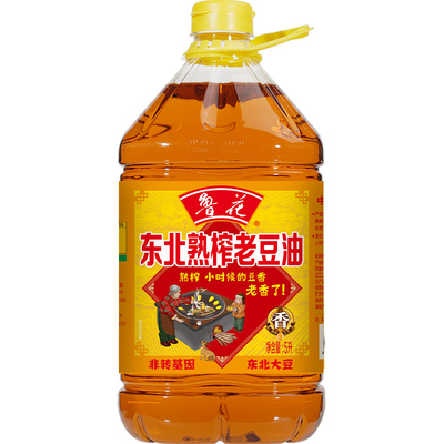 鲁花东北熟榨老豆油物理压榨非转