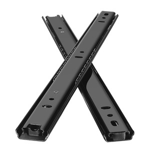 卡贝抽屉滑道轨道二节滑轨静音加厚三节抽屉轨道橱柜导轨键盘托架