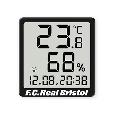 潮牌FCRB超薄温湿度计时钟室内家用多功能电子式温度表可磁吸冰箱