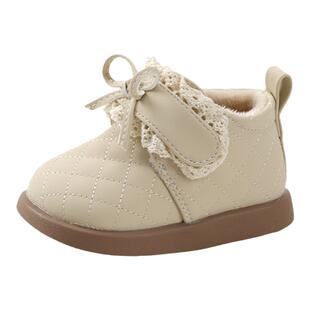 小童公主鞋短靴冬季婴幼儿加绒靴子婴儿鞋子软底女宝宝学步鞋棉鞋