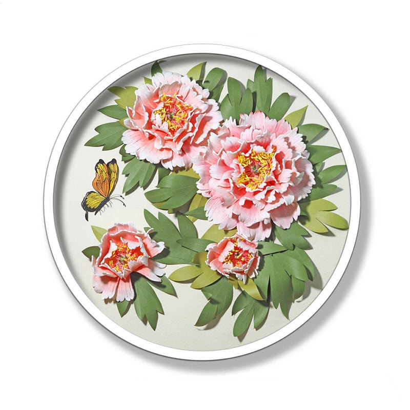 牡丹花衍纸画材料包diy手工现代