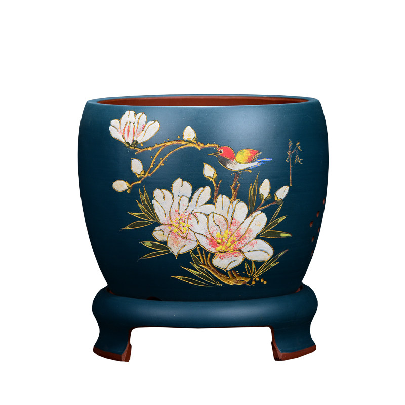 宜兴精品紫砂花兰花盆君子特大