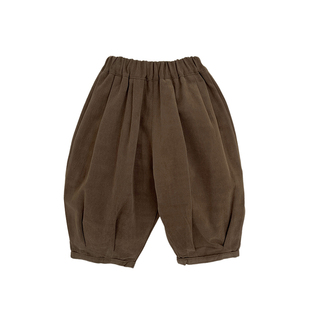 男童裤子春秋装2026新款休闲磨毛灯笼裤洋气女宝宝宽松百搭长裤潮