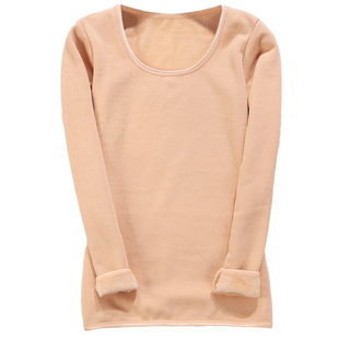 秋冬 低大领子保暖上衣 隐形内衣大u方领口加绒加厚打底衫修身