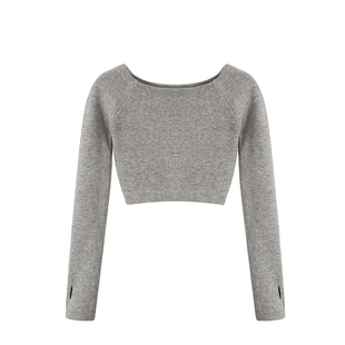 儿童舞蹈毛衣女童体操服长袖练功服一字领秋冬季中国舞保暖小外套