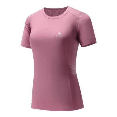 骆驼速干T恤女子 夏季圆领正肩透气弹力运动健身跑步运动短袖上衣