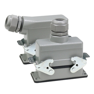 弹片压接矩形重载连接器HE-6芯10芯16芯24芯工业防水航空插头插座