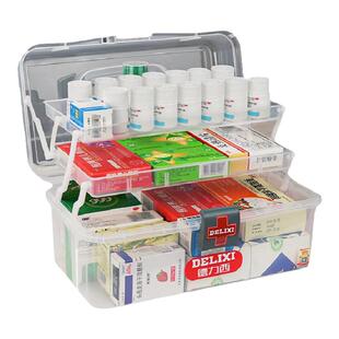 德力西药箱家庭装药品药物收纳盒小医疗箱收纳箱美术生工具箱家用