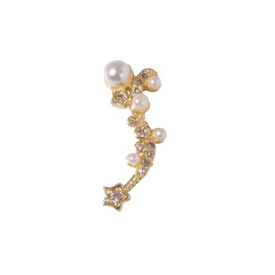 lz美甲饰品星星网红爆款指甲配饰珍珠贝壳鱼尾蝴蝶装饰链条戒指钻