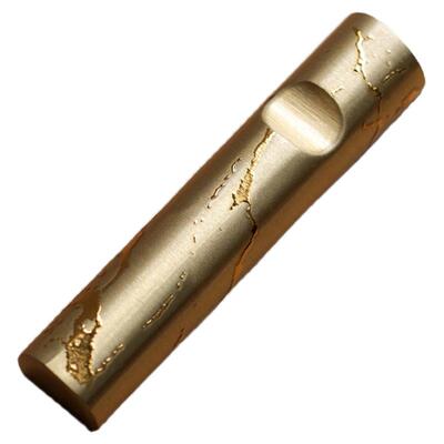 问心堂实心黄铜泼墨笔山笔搁笔山文房四宝书法专用笔架毛笔搁压书镇尺镇纸两用创意摆件文房雅器