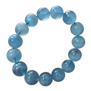 天然冰透星光海蓝宝手链巴西绿柱石水晶手串清新饰品送礼物情侣款