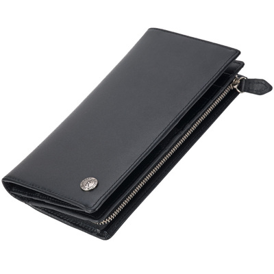 品仕原创长款半拉链钱包头层牛皮