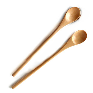 加长木勺子蜂蜜勺子咖啡勺子长把冰勺搅拌勺长柄小勺子小汤勺无蜡