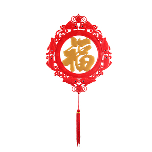 新年八鱼LED金福字灯笼过年装饰发光中国结客厅门窗插电春节挂件