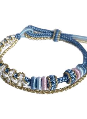 编织手绳双层叠戴桃花手绳