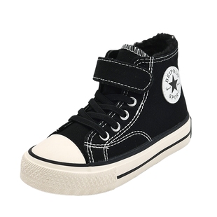 儿童棉鞋男童冬季加绒帆布鞋2025新款女童冬鞋二棉鞋加厚高帮板鞋