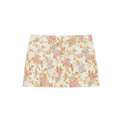 GORWN NOTOLD 花卉提花低腰A字显瘦半身短裙