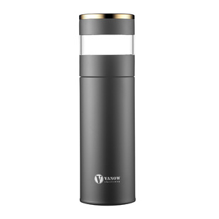 英国Vanow高档智能测温保温杯男茶水分离泡茶杯水杯子定制印logo