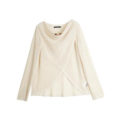 ELLE波西米亚风宽松镂空罩衫女2025夏季新款设计感珠链度假衬衫