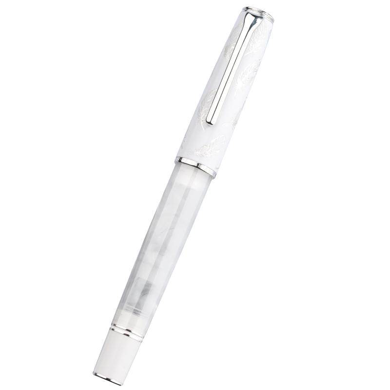 弘典钢笔男女生高档精致练字书法笔学生专用简约商务办公签字笔墨囊可替换旗舰店正品送礼高颜值N8白翎羽文艺