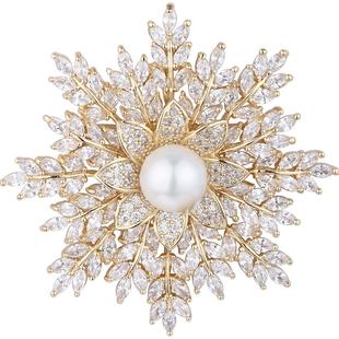 Eternelle法国永恒设计感胸花女气质雪花胸针高档丝巾扣新年礼物