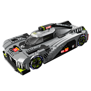 【顺丰包邮】异启积木16格车标致勒芒赛车积木勒芒车模男孩玩具车