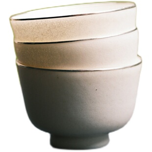 不亦室 云龙 纯手工 白色斑驳包银口主人杯品茗杯