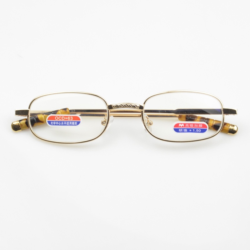 冬梅老花镜明珠花镜蓝全花镜男女款膜玻璃盒铝框金属