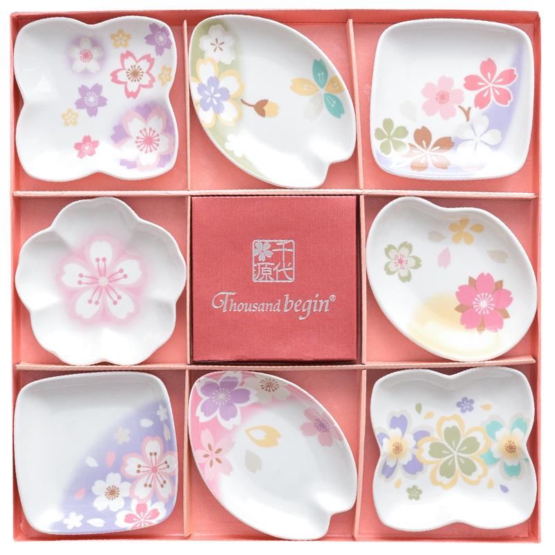 陶趣居樱花碟套装日式餐具小盘子