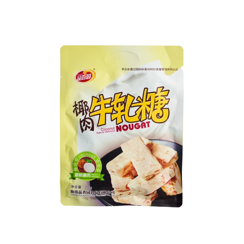 品香园椰肉牛轧糖200g椰肉糖果